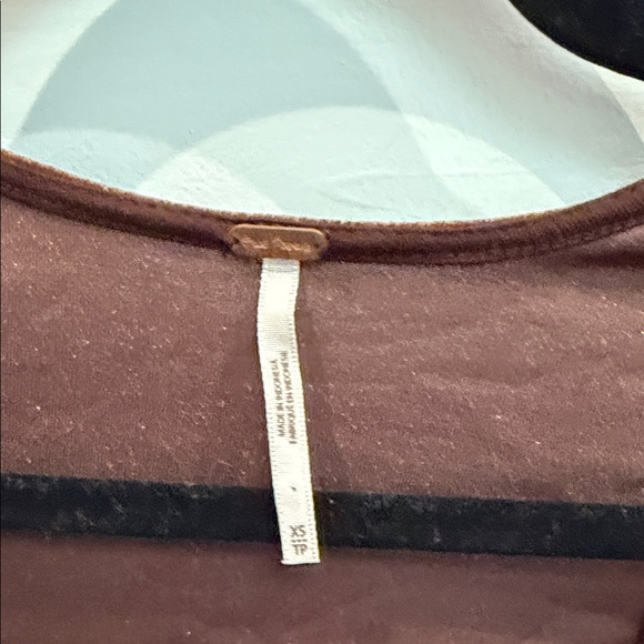 Free People Chocolate Velvet Puff Sleeve Blouse XS - Picture 4 of 5